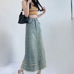 DressBerry Denim A-Line Maxi Skirt-image-86