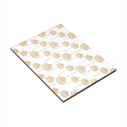 DULI Set Of 2 White Printed Wooden & Enamel Coated Rectangle Table Placemats image 3