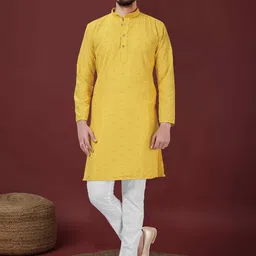 NEGRONI Geometric Embroidered Band Collar Sequinned Straight Kurta-image-77