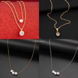 Boghra Sales Women Set Of 4 Gold-Plated German Silver Pearls Necklace-15