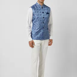 Van Heusen Printed Woven Nehru Jacket image 3