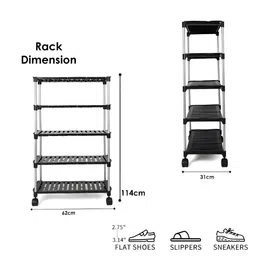 ADA Handicraft Black 5-Layer Shoe Rack image 5