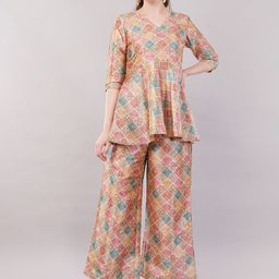 Mishy Printed V-Neck Tunic With Trousers Co-Ords-image-43