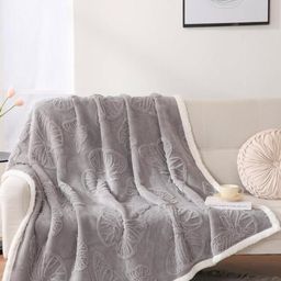 Butterthief Grey & White Ethnic Motifs Fleece Heavy Winter 210 GSM Single Bed Blanket-image-69