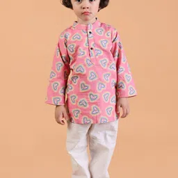 MAMA AND PEACHES Unisex Kids Printed Regular Pure Cotton Kurta with Pyjamas-picture-52
