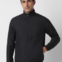 Peter England Casuals Mock Collar Open Front Jacket-picture-0