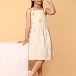 Indo Era Girls Floral Embroidered Cotton Fit & Flare Dress-image-58