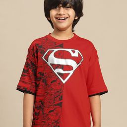 Kids Ville Boys Printed Pure Cotton Oversized Tshirts-image-92