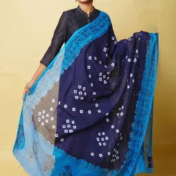 Unnati Silks Dyed Cotton Silk Bandhani Dupatta-33