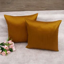 RoyalDeco Rust Set of 2 Square Cushion Covers-10