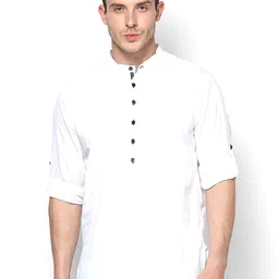 even Men White Short Kurta-image-10