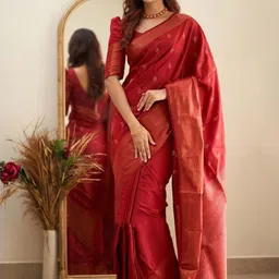 ZILVIRA Woven Design Zari Fashion Saree With Unstiched Blouse Piece-picture-47