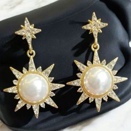 Bienvene Contemporary Sunburst Dangle Drop Earrings-41