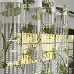 Galaxy Home Decor Green 2 Pieces Floral Printed Sheer Light Blocking Window Curtains-picture-16