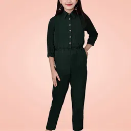 Arshia Fashions Girls Shirt Collar Basic Jumpsuit-picture-43