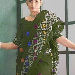 Anouk Rustic Ethnic Motifs Block Print Saree image 2