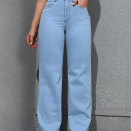 NU CLOTHS Women Jean Wide Leg High-Rise Stretchable Jeans-image-86