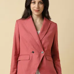 Allen Solly Woman Double Breasted Formal Blazer-picture-3
