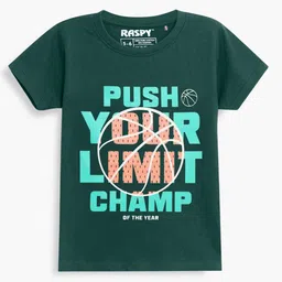 RASPY Boys Typography Printed Pack Of 2 Round Neck Pure Cotton Regular Fit Tshirt-44