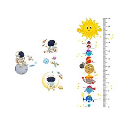 prettykrafts 2Pcs Grey & Green Height Measurement & Astronaut Wall Stickers-image-33