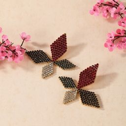 StyleCast Gold-Plated Rhinestone Studded Floral Shaped Studs-image-76