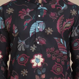 Anouk Rustic Men Floral Printed Kurta with Pyjamas image 4