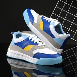 HERE&NOW Men Colourblocked Lightweight PU Sneakers-image-80