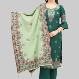 Tones-N-Shades Floral Woven Design Velvet Unstitched Dress Material-image-35