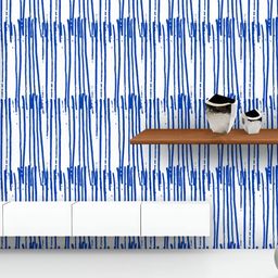 ArtzFolio Printed UV-Resistant Anti-Bacterial Abstract Indigo Tie Dye Batik0 Peel & Stick Wallpaper-image-74