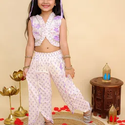 Aj DEZInES Girls Printed Top with Trousers-image-60