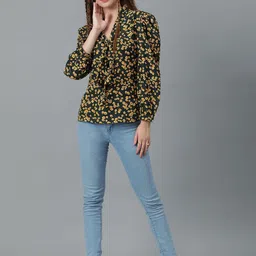 Stylecast X Kotty Floral Print Tie-Up Neck Top-picture-3