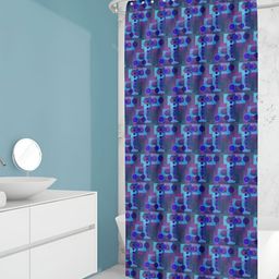 ArtzFolio Blue & Grey Printed Waterproof Shower Curtain-image-87