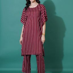 Curvydrobe Women Striped Tunic with Trousers-picture-44