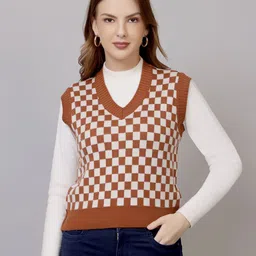 FEVERFEW Women Wool Knitted Sleeveless Sweater-picture-46