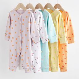 NEXT Infant Girls Pack of 5 Printed Sleepsuit-image-30