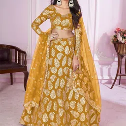 DIVASTRI Embellished Sequinned Semi-Stitched Lehenga & Unstitched Blouse With Dupatta-picture-58