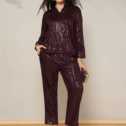House of Kaftan Embellished Shirt Collar Top With Trousers Co-Ords-picture-27