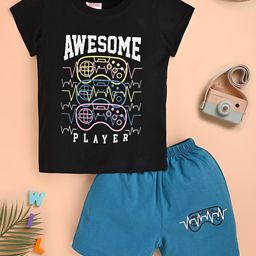 KIDSCUTE Boys Printed T-shirt with Shorts-image-40