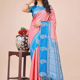 Mitera Paisley Woven Design Zari Saree-40