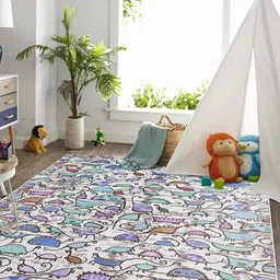 Kaleen India Turquoise Blue Polyester Carpets-image-28