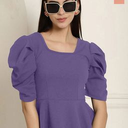Metronaut Pack Of 2 Puff Sleeve Peplum And Regular Top-31