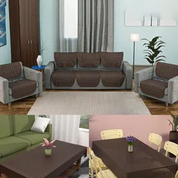 Kuber Industries Brown Cotton Sofa Cover-image-93