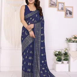ROOP SUNDARI SAREES Paisley Zari Pure Georgette Designer Saree-picture-5