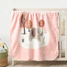 Juniors by Babyshop Peach-Coloured & White Cartoon Characters Printed Single Bed Blanket-52
