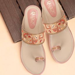 Ladies Hub Printed Open Toe Flats-image-5