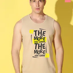 WOOSTRO Pack Of 2 Printed Combed Cotton Gym Vests VWS26(MORE RUST)(MORE PEACH)-14