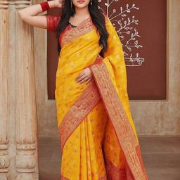 VILLE FASHION Woven Design Zari Kanjeevaram Saree-image-57