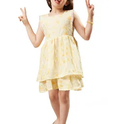 VAVA Creation Girls Self Design Layered Fit & Flare Dress-47