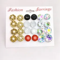 Honbon Women 12 Pairs Floral Studs Earrings-picture-33