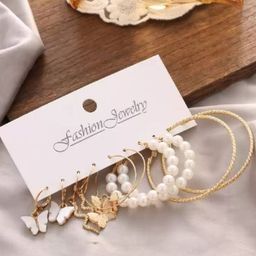 GOLDIWALA Set Of 10 Contemporary Hoop Earrings-10